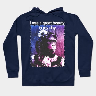 Funny Chimp Old Age Joke Design Hoodie